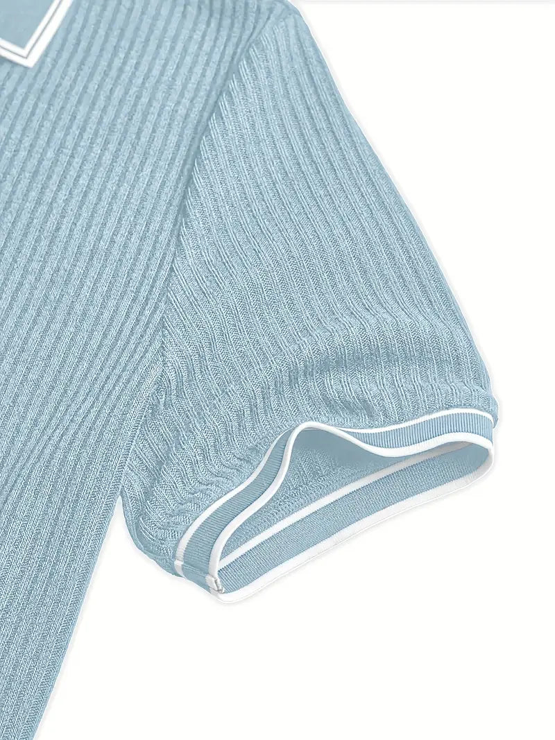 Polo Van Laar | Diseño Acanalado con Detalles en Contraste