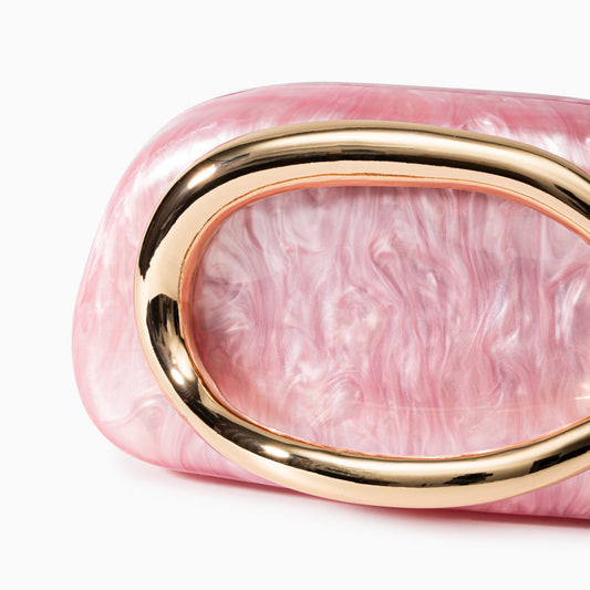 Bolso Dayja | Clutch Nacarado con Detalle Escultórico