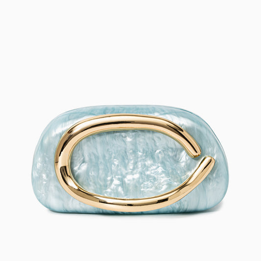 Bolso Dayja | Clutch Nacarado con Detalle Escultórico