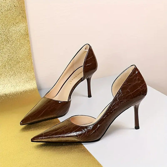 Zapatos de Salón Carla | Elegancia Atemporal con Efecto Cocodrilo