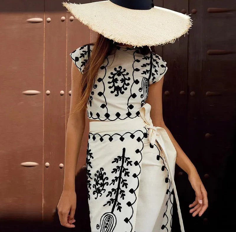 Camilla | Conjunto de top y falda larga