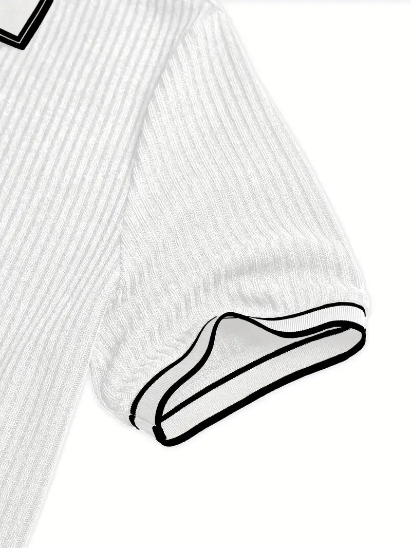 Polo Van Laar | Diseño Acanalado con Detalles en Contraste