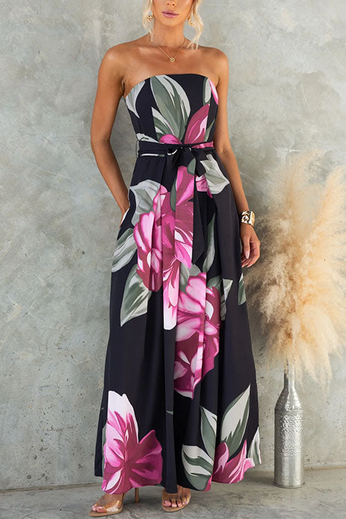 Mono Azalea | Strapless Estampado Primaveral