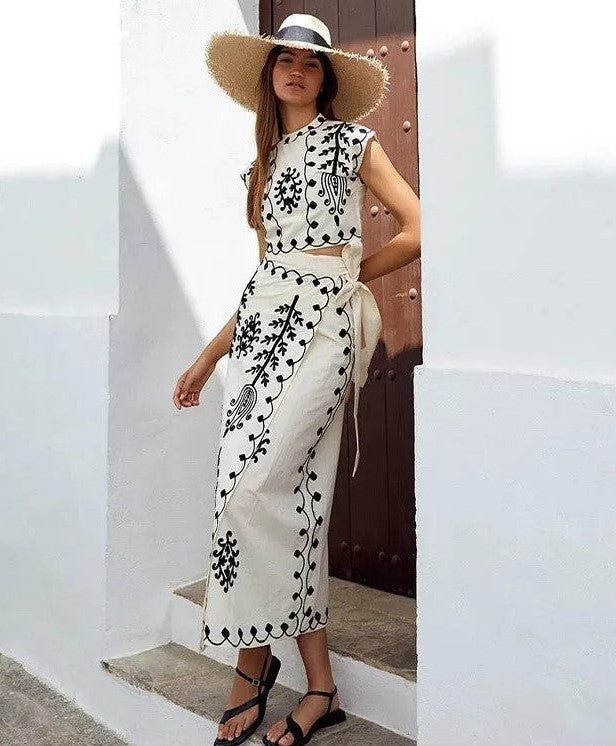 Camilla | Conjunto de top y falda larga