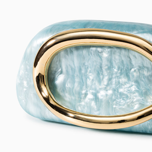 Bolso Dayja | Clutch Nacarado con Detalle Escultórico