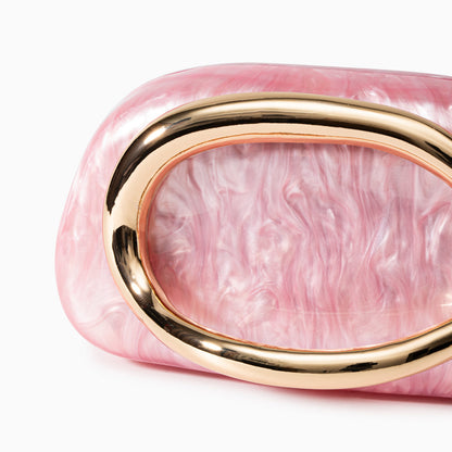 Bolso Dayja | Clutch Nacarado con Detalle Escultórico