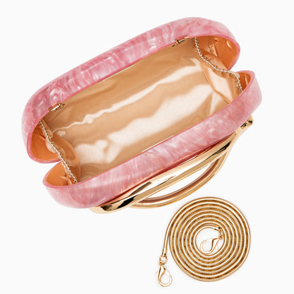 Bolso Dayja | Clutch Nacarado con Detalle Escultórico