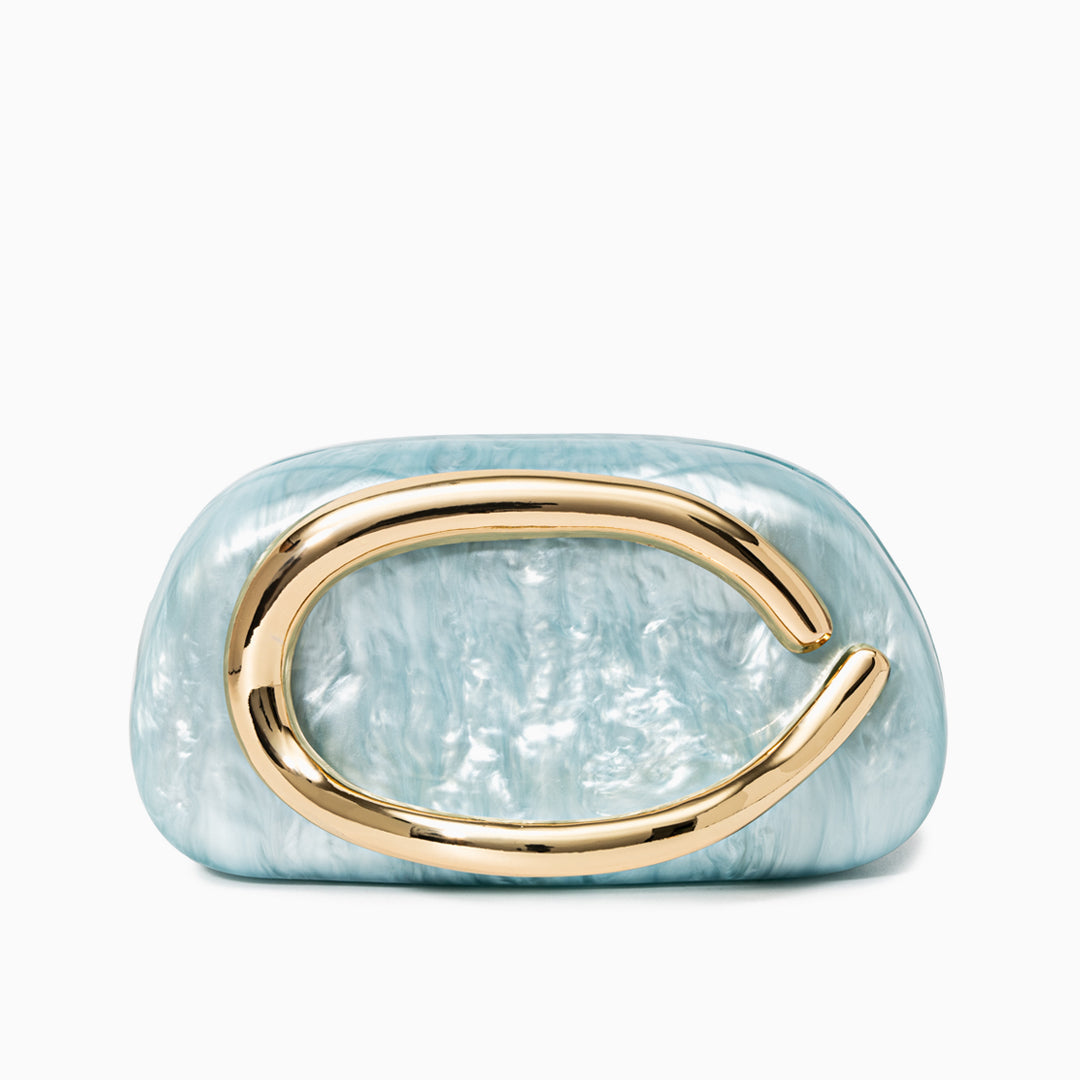 Bolso Dayja | Clutch Nacarado con Detalle Escultórico