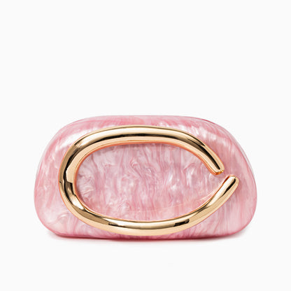 Bolso Dayja | Clutch Nacarado con Detalle Escultórico