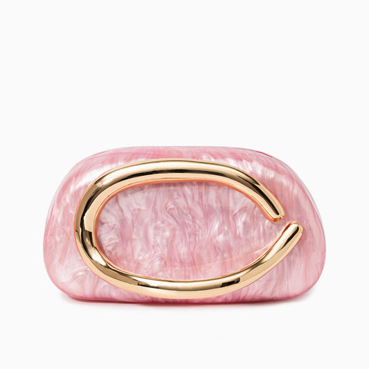 Bolso Dayja | Clutch Nacarado con Detalle Escultórico