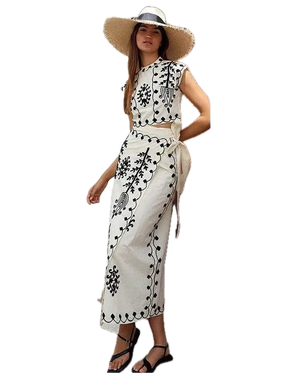 Camilla | Conjunto de top y falda larga