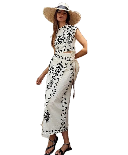 Camilla | Conjunto de top y falda larga