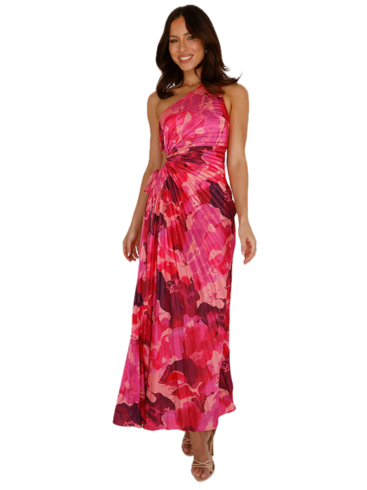 Aurora II | Vestido plisado asimétrico con cut-out en la cintura