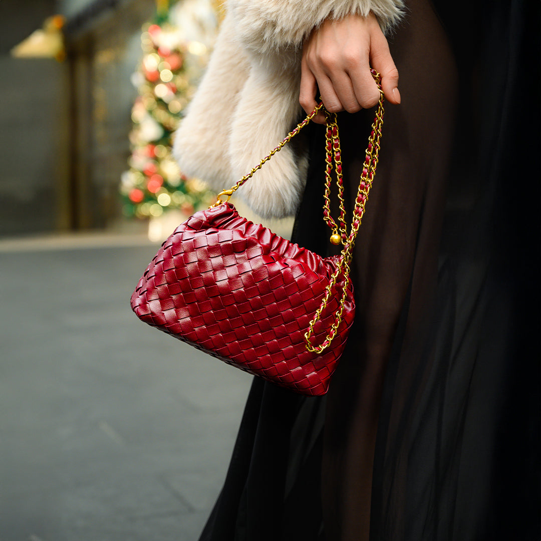 Bolso Joyce | Hombro Trenzado Rojo Vino