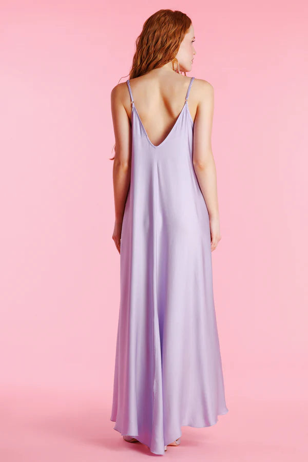 Dalia | Vestido sin mangas satinado de corte fluido