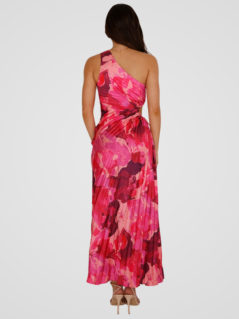 Aurora II | Vestido plisado asimétrico con cut-out en la cintura