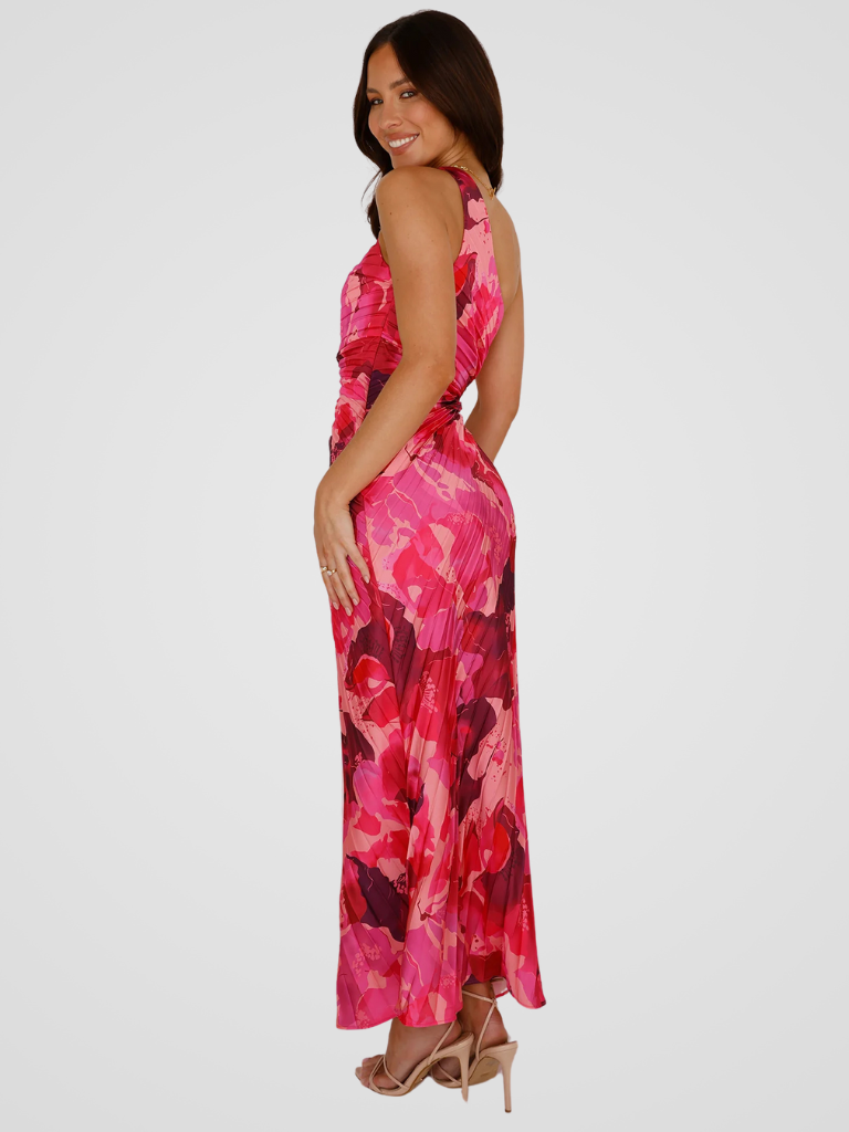 Aurora II | Vestido plisado asimétrico con cut-out en la cintura