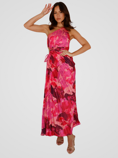 Aurora II | Vestido plisado asimétrico con cut-out en la cintura