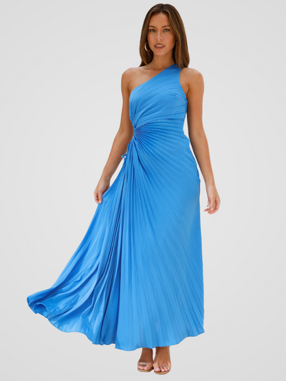 Aurora II | Vestido plisado asimétrico con cut-out en la cintura