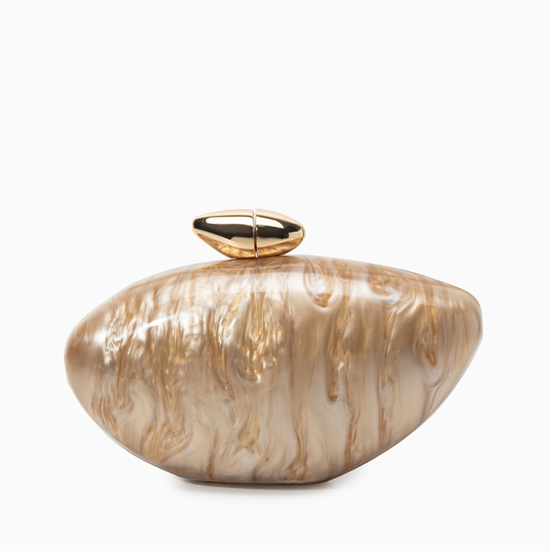 Bolso Zariya | Clutch Dorado con Diseño Orgánico