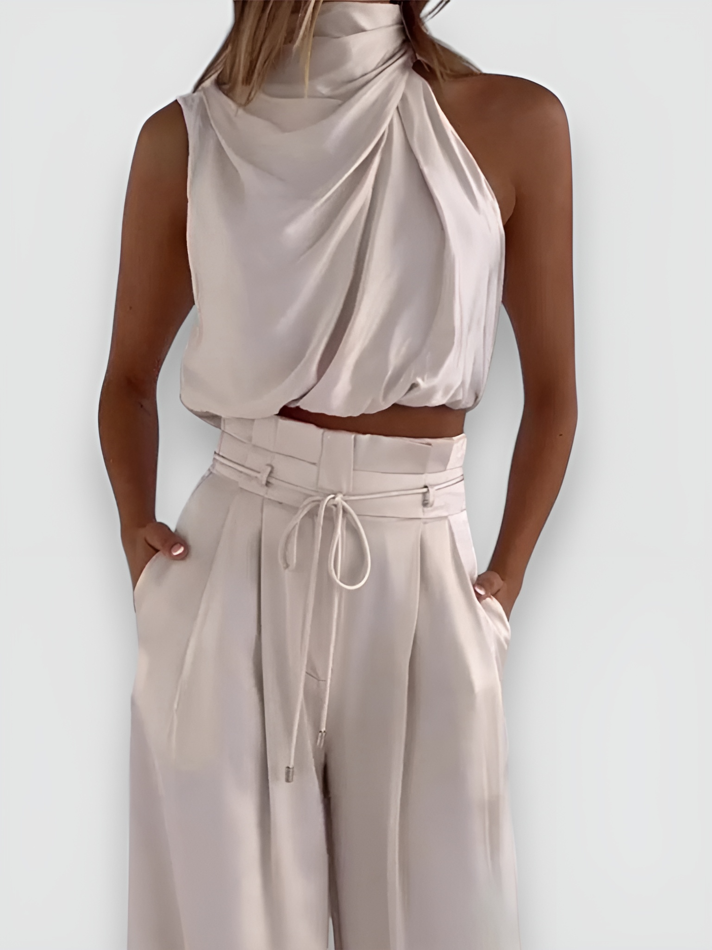 Angela | Conjunto veraniego de top sin mangas y pantalón fluido