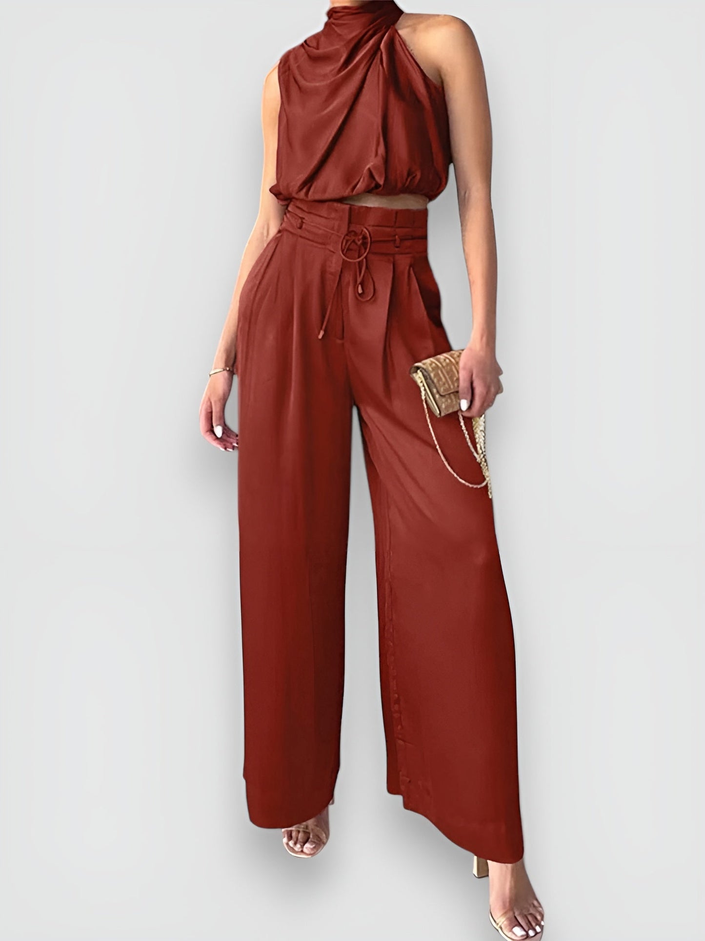 Angela | Conjunto veraniego de top sin mangas y pantalón fluido