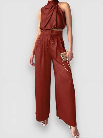 Angela | Conjunto veraniego de top sin mangas y pantalón fluido