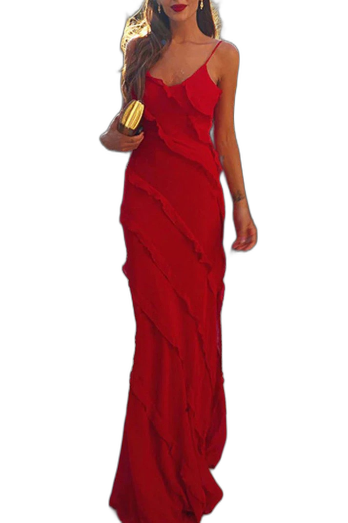 Penélope | Vestido Vintage Geométrico con Escote en V Asimétrico y Espalda Descubierta