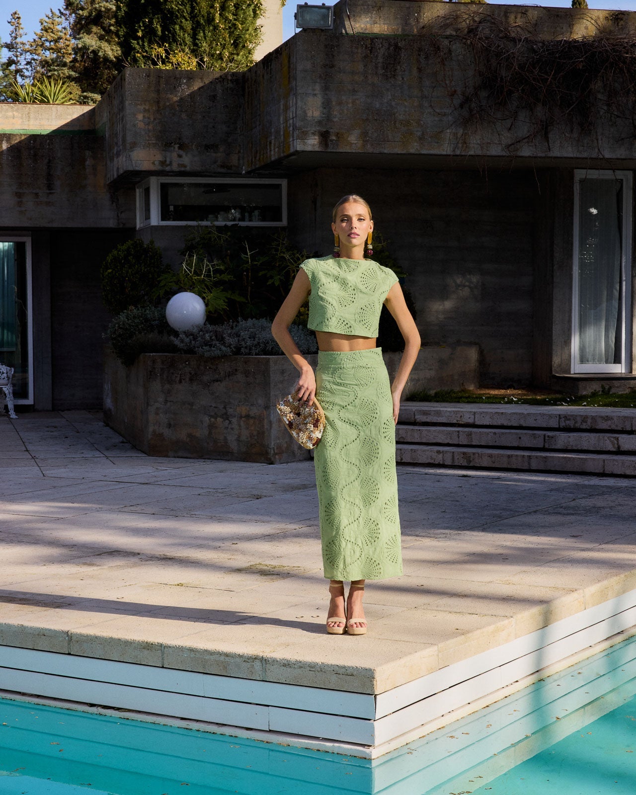 Lima | Conjunto de falda larga y top calados