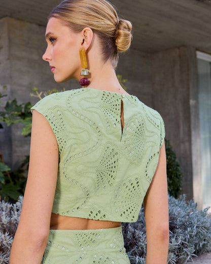 Lima | Conjunto de falda larga y top calados