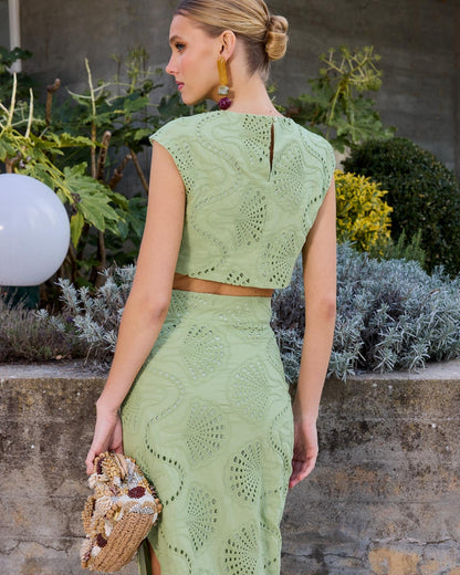 Lima | Conjunto de falda larga y top calados