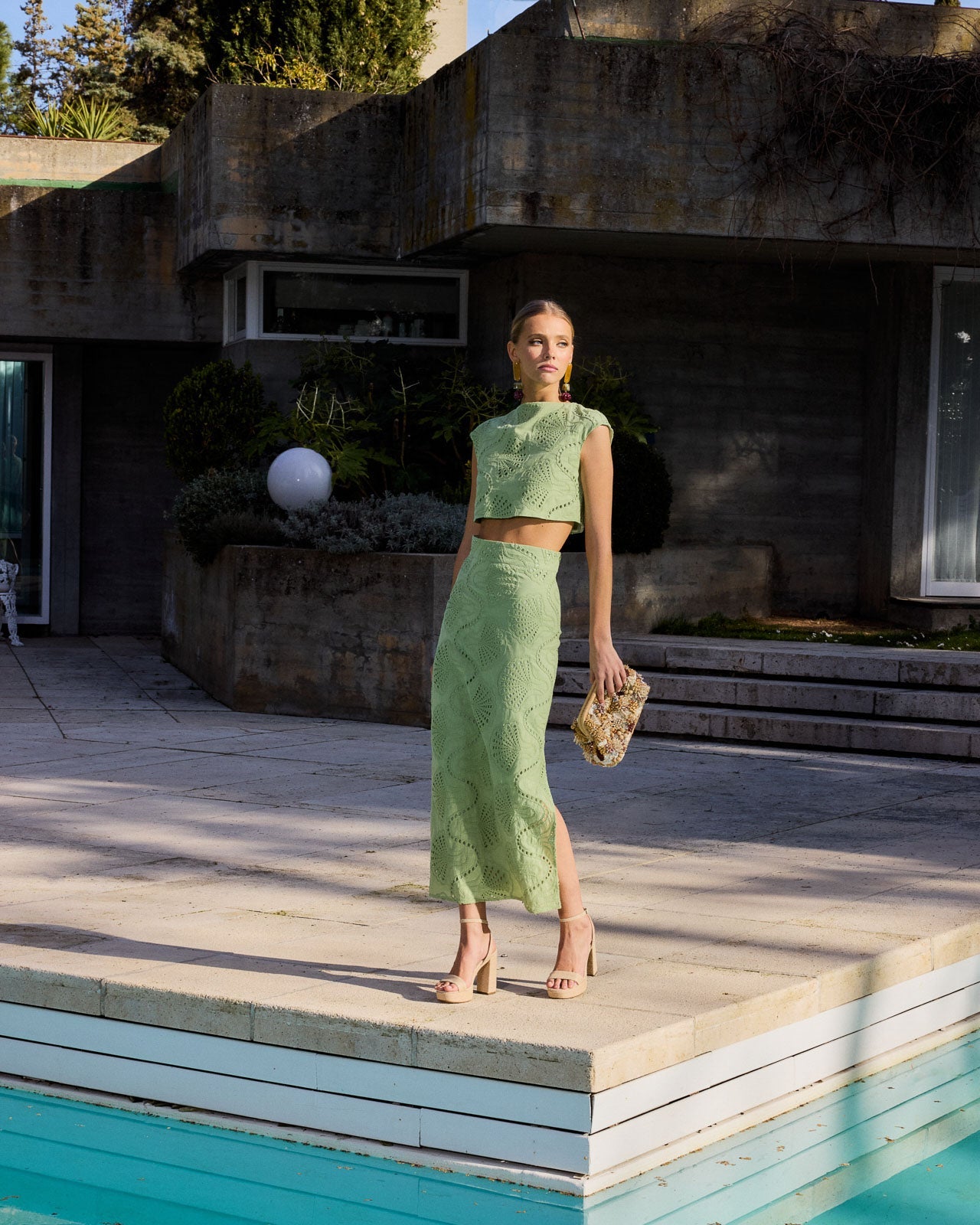 Lima | Conjunto de falda larga y top calados