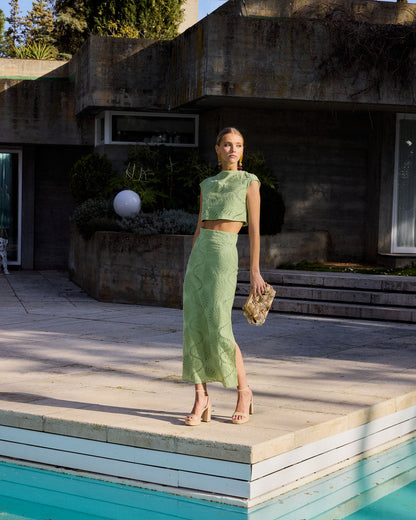 Lima | Conjunto de falda larga y top calados