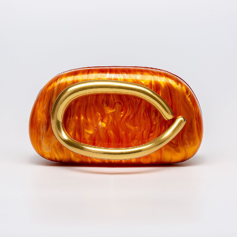 Bolso Dayja | Clutch Nacarado con Detalle Escultórico