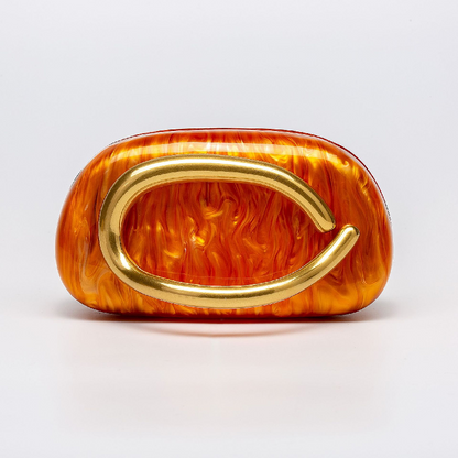 Bolso Dayja | Clutch Nacarado con Detalle Escultórico