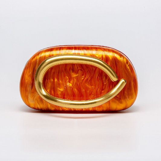 Bolso Dayja | Clutch Nacarado con Detalle Escultórico