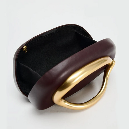 Bolso Dayja | Clutch Nacarado con Detalle Escultórico