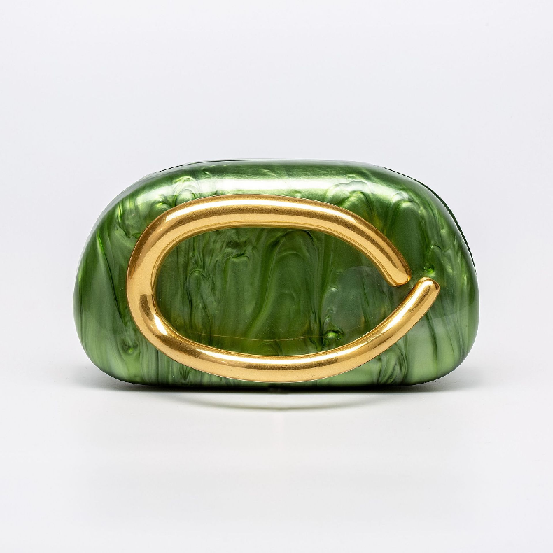 Bolso Dayja | Clutch Nacarado con Detalle Escultórico