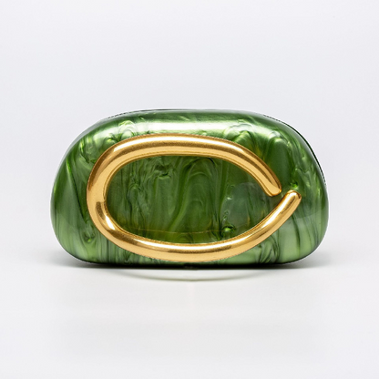 Bolso Dayja | Clutch Nacarado con Detalle Escultórico