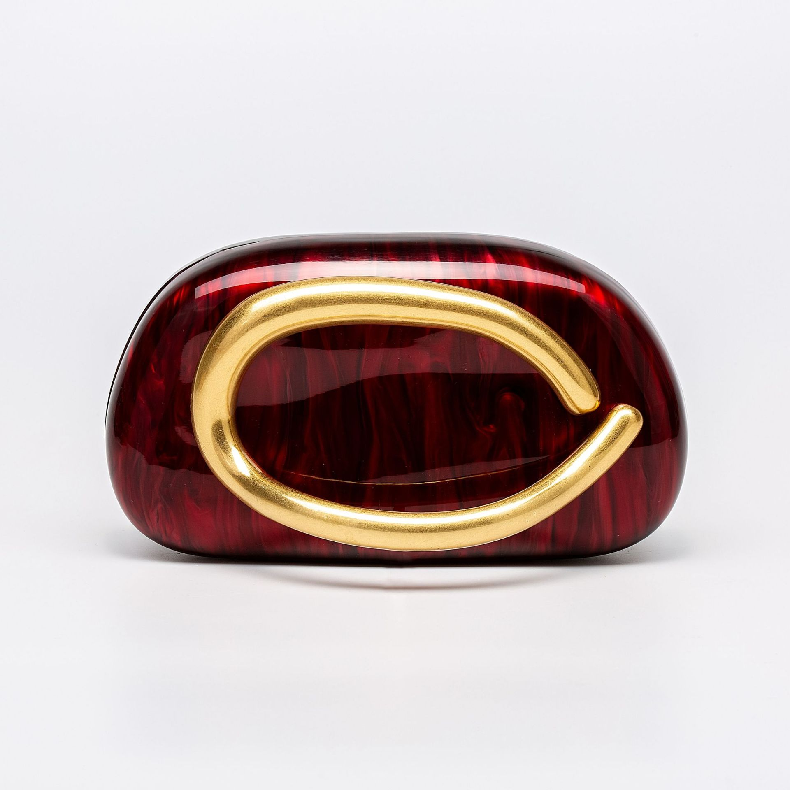 Bolso Dayja | Clutch Nacarado con Detalle Escultórico