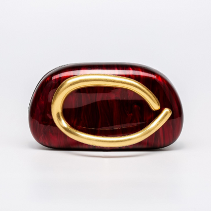 Bolso Dayja | Clutch Nacarado con Detalle Escultórico