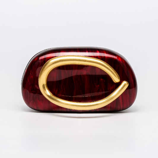 Bolso Dayja | Clutch Nacarado con Detalle Escultórico